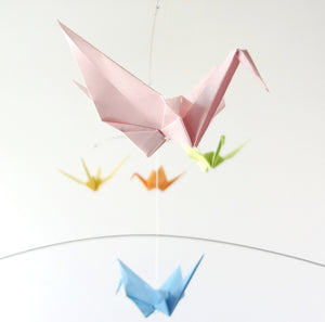 Pastel Origami Paper Crane Mobile