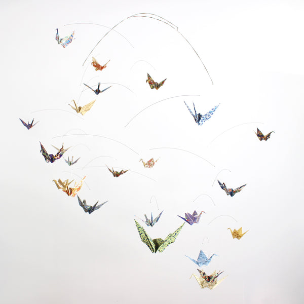 Giant Paper Crane Mobile in Prints – The Timeless Crane