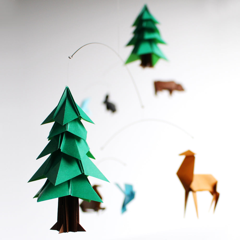 Woodland Themed Origami Paper Mobile