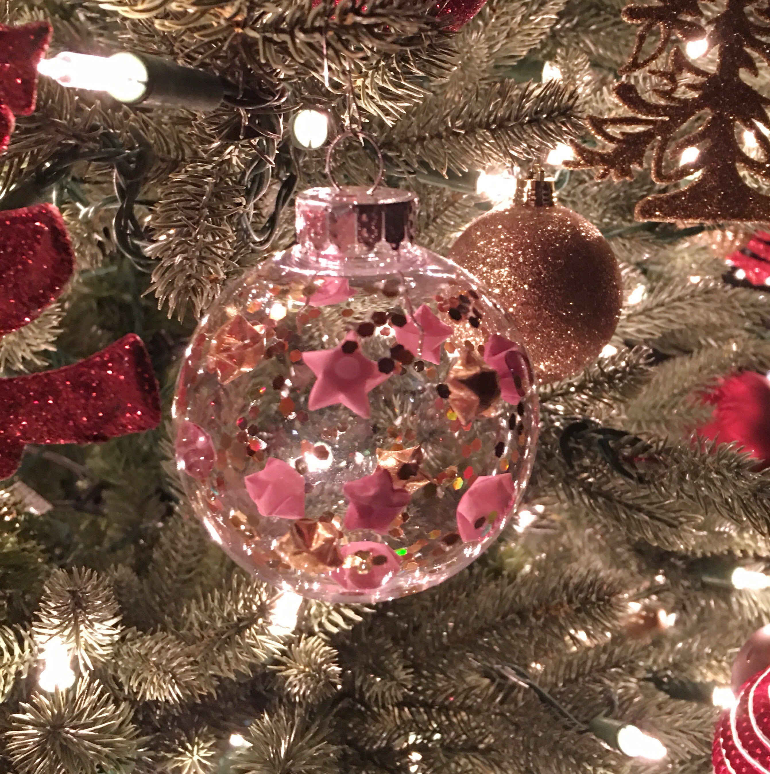 Pink Lucky Star Christmas Ornament – The Timeless Crane