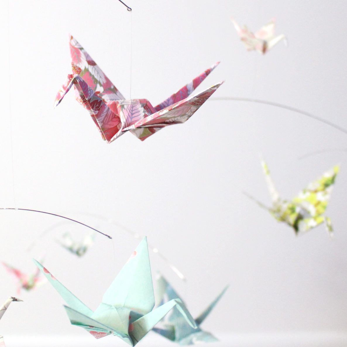 Origami Paper Crane Mobile with Handmade Paper – The Timeless Crane
