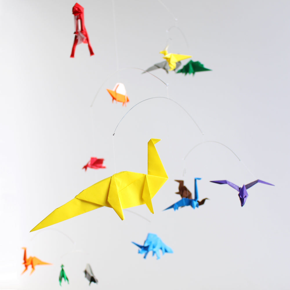Dinosaur Themed Origami Paper Mobile