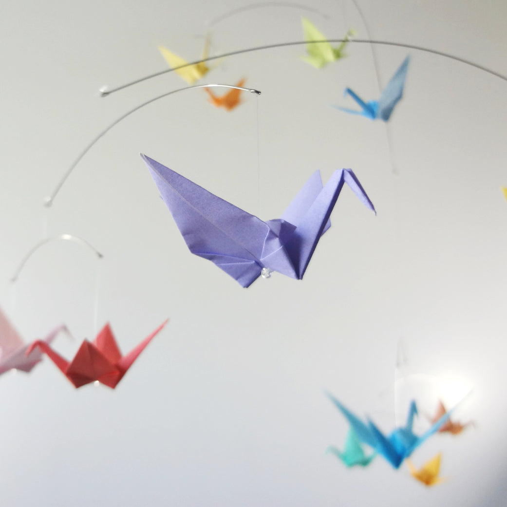 Pastel Origami Paper Crane Mobile – The Timeless Crane