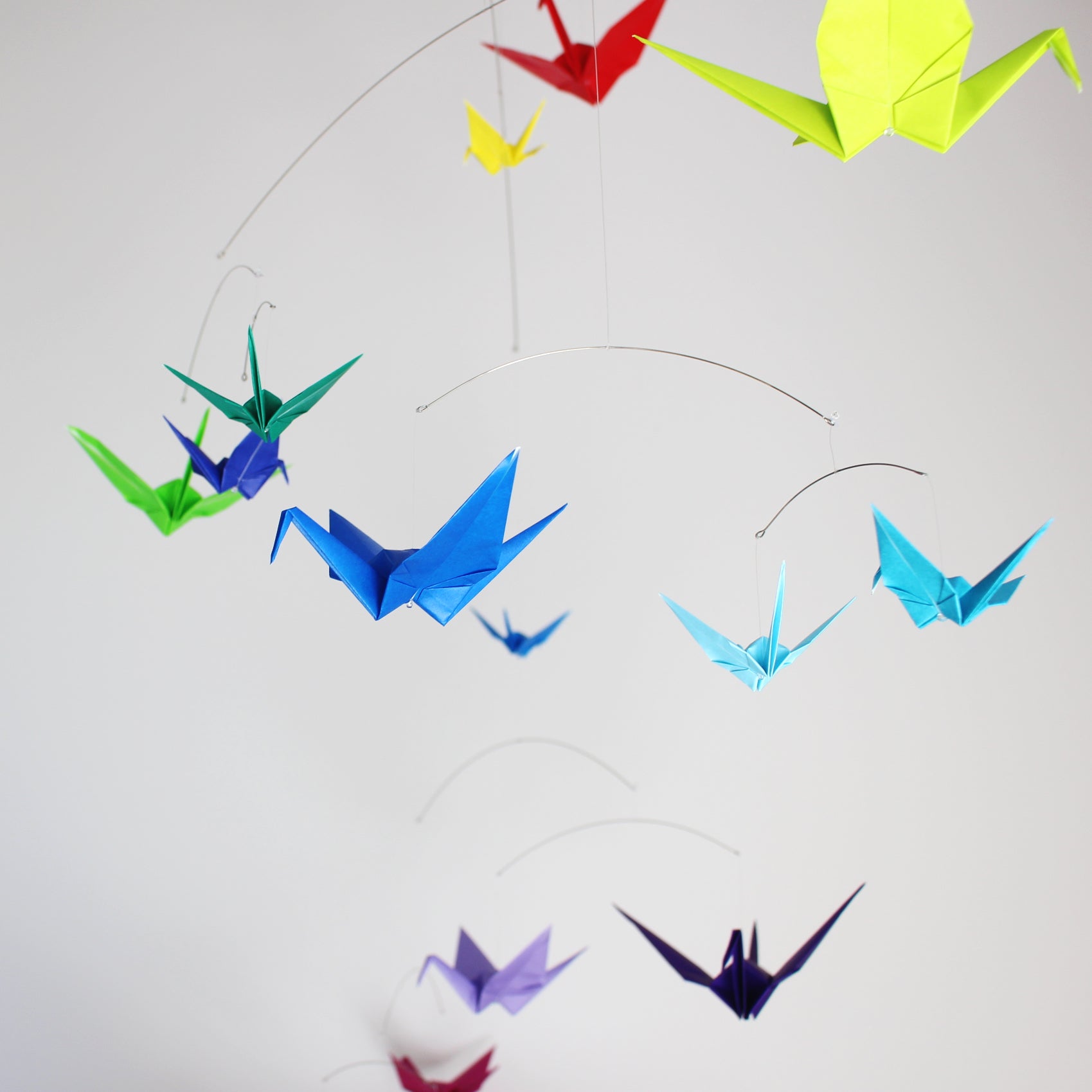 Rainbow Origami Paper Crane Mobile – The Timeless Crane
