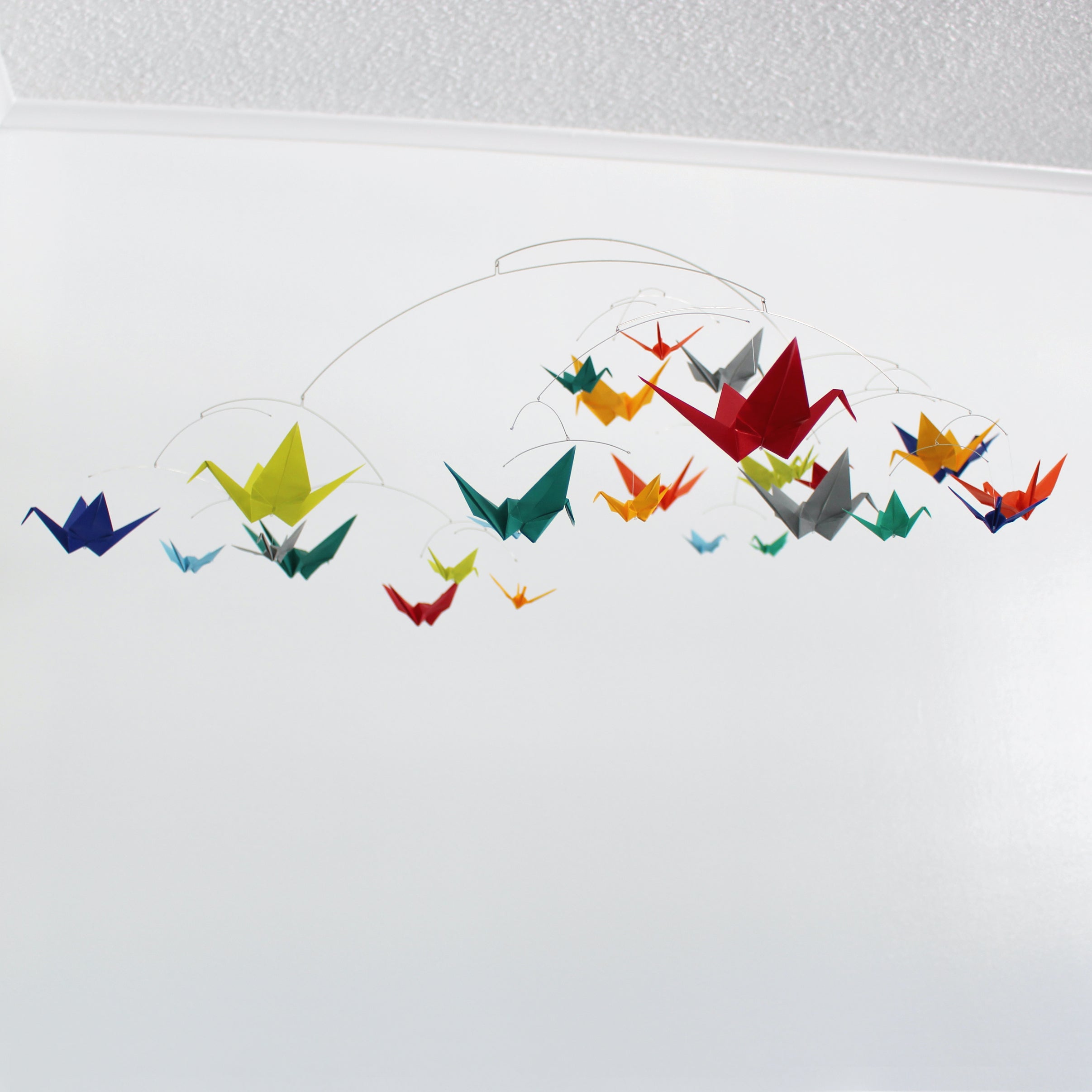 Large Calder Style Paper Crane Mobile in Solid Colors – The Timeless Crane