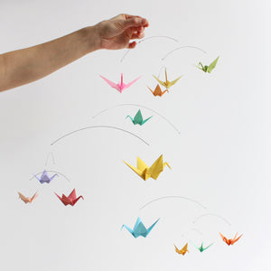 Pastel Origami Paper Crane Mobile