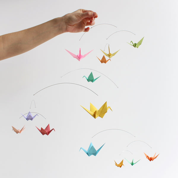 Pastel Origami Paper Crane Mobile – The Timeless Crane