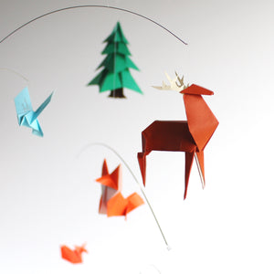 Woodland Themed Origami Paper Mobile